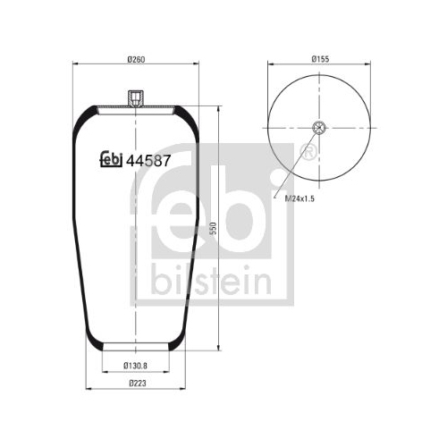 Febi Bilstein 44587 Luftfederbalg ohne Kolben , 1 St&uuml;ck