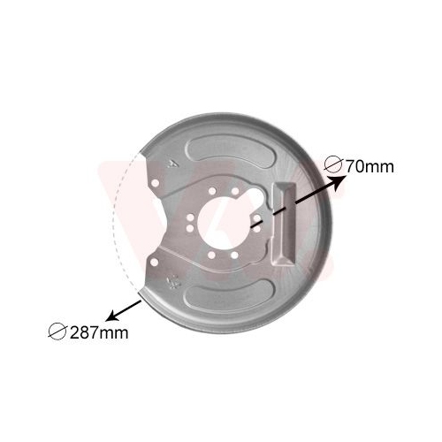 Spritzblech, Bremsscheibe VAN WEZEL 3225374 f&uuml;r MITSUBISHI, Hinterachse rechts
