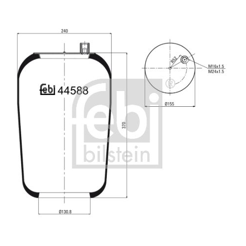Febi Bilstein 44588 Luftfederbalg ohne Kolben , 1 St&uuml;ck
