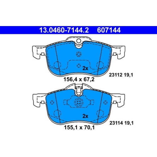 Bremsbelagsatz, Scheibenbremse ATE 13.0460-7144.2 f&uuml;r ROVER, Vorderachse