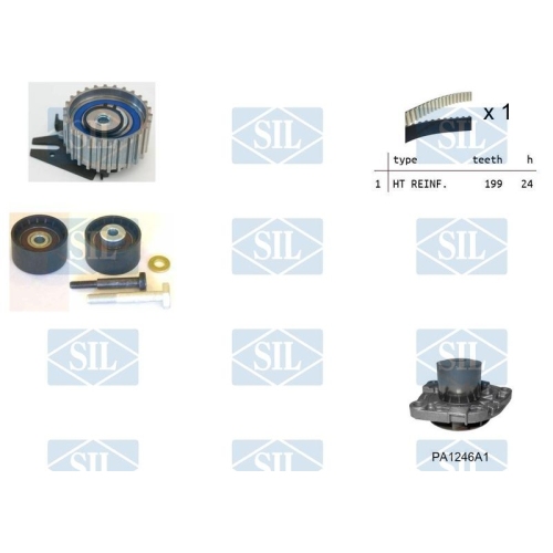 Wasserpumpe + Zahnriemensatz Saleri SIL K1PA1246A1 f&uuml;r ALFA ROMEO FIAT LANCIA