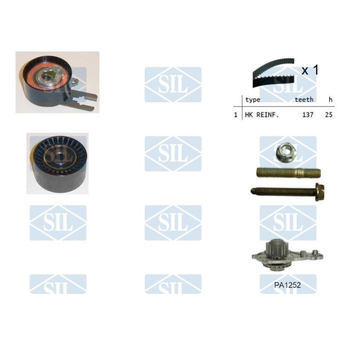 Wasserpumpe + Zahnriemensatz Saleri SIL K1PA1252 f&uuml;r CITRO&Euml;N FORD MAZDA PEUGEOT