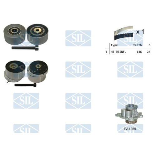 Wasserpumpe + Zahnriemensatz Saleri SIL K1PA1259 f&uuml;r ALFA ROMEO FIAT OPEL SAAB