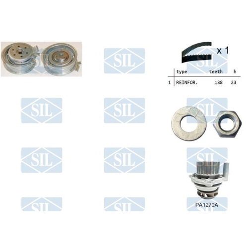 Wasserpumpe + Zahnriemensatz Saleri SIL K1PA1270A f&uuml;r AUDI