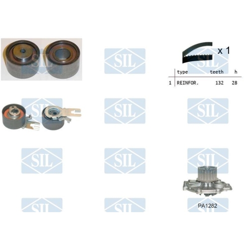 Wasserpumpe + Zahnriemensatz Saleri SIL K1PA1282 f&uuml;r VOLVO