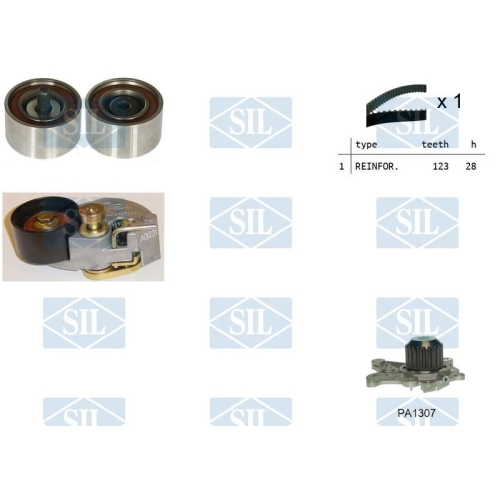 Wasserpumpe + Zahnriemensatz Saleri SIL K1PA1307 f&uuml;r HYUNDAI KIA