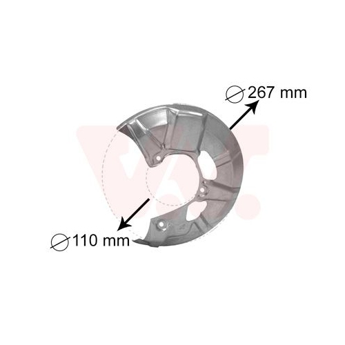 Spritzblech, Bremsscheibe VAN WEZEL 5830371 f&uuml;r VW, Vorderachse links