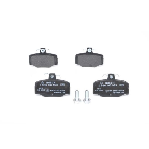 Bremsbelagsatz, Scheibenbremse BOSCH 0 986 460 993 f&uuml;r NISSAN, Hinterachse