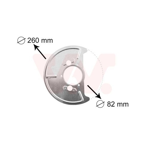 Spritzblech, Bremsscheibe VAN WEZEL 5870371 f&uuml;r VW, Vorderachse links