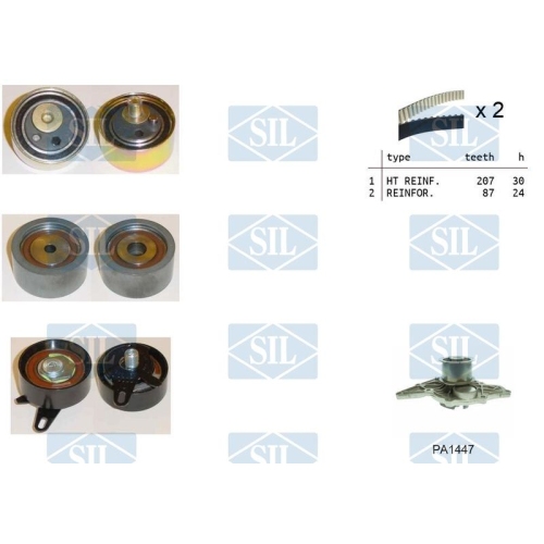 Wasserpumpe + Zahnriemensatz Saleri SIL K1PA1447 f&uuml;r AUDI SKODA VW