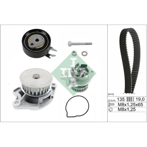 Wasserpumpe + Zahnriemensatz INA 530 0166 31 f&uuml;r SEAT VW