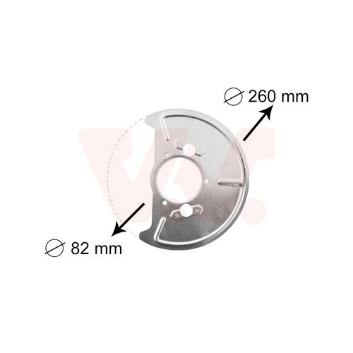 Spritzblech, Bremsscheibe VAN WEZEL 5870372 f&uuml;r VW, Vorderachse rechts