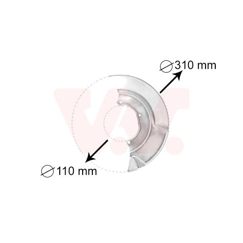 Spritzblech, Bremsscheibe VAN WEZEL 5874371 f&uuml;r VW, Vorderachse links