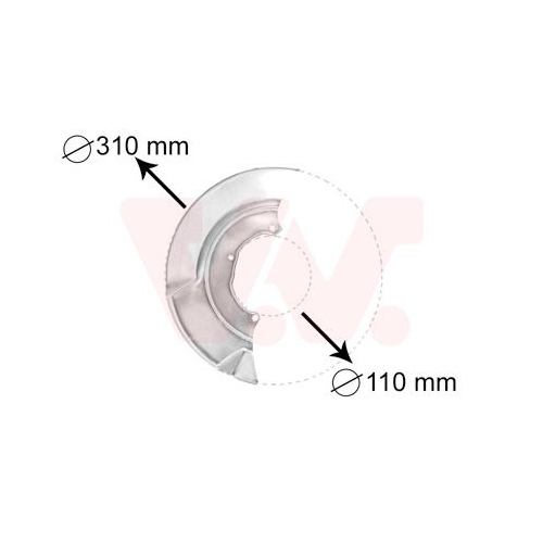 Spritzblech, Bremsscheibe VAN WEZEL 5874372 f&uuml;r VW, Vorderachse rechts