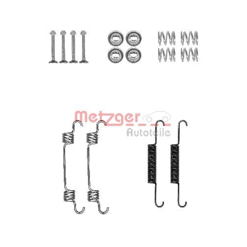 Zubeh&ouml;rsatz, Feststellbremsbacken METZGER 105-0887 f&uuml;r, Hinterachse