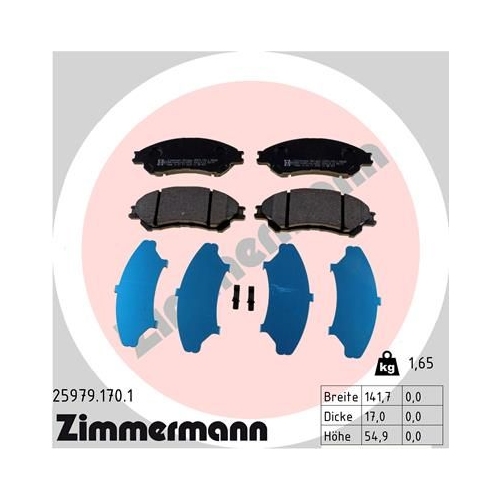 Bremsbelagsatz, Scheibenbremse ZIMMERMANN 25979.170.1 f&uuml;r FIAT SUZUKI