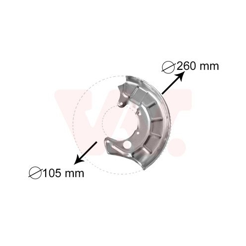 Spritzblech, Bremsscheibe VAN WEZEL 5880371 f&uuml;r VW, Vorderachse links