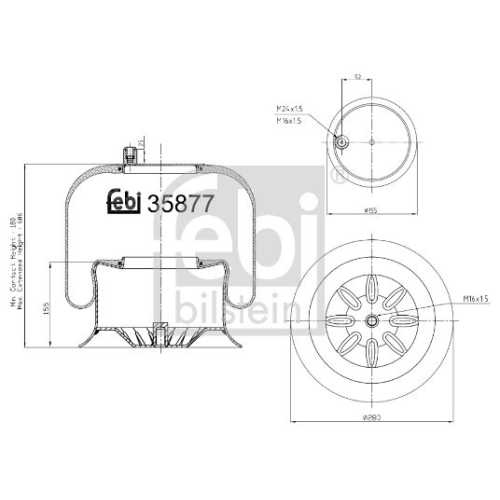 Febi Bilstein 35877 Luftfederbalg mit Stahlkolben , 1 St&uuml;ck