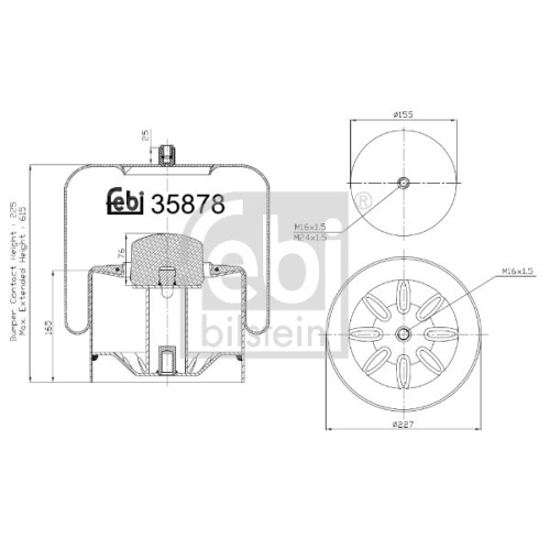 Febi Bilstein 35878 Luftfederbalg mit Stahlkolben , 1 St&uuml;ck