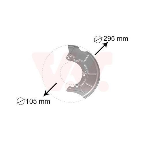 Spritzblech, Bremsscheibe VAN WEZEL 5888371 f&uuml;r VW, Vorderachse links