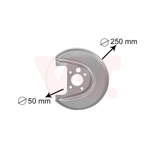 Spritzblech, Bremsscheibe VAN WEZEL 5888374 f&uuml;r VW, Hinterachse rechts