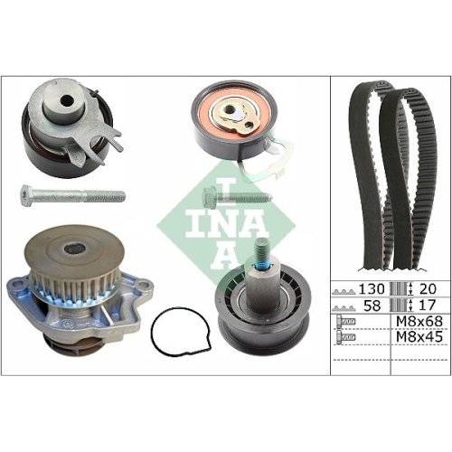 Wasserpumpe + Zahnriemensatz INA 530 0538 30 f&uuml;r SEAT SKODA VW