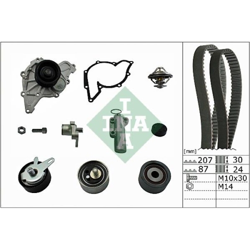Wasserpumpe + Zahnriemensatz INA 530 0539 30 f&uuml;r AUDI SKODA VW