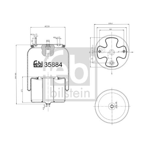 Febi Bilstein 35884 Luftfederbalg mit Stahlkolben , 1 St&uuml;ck