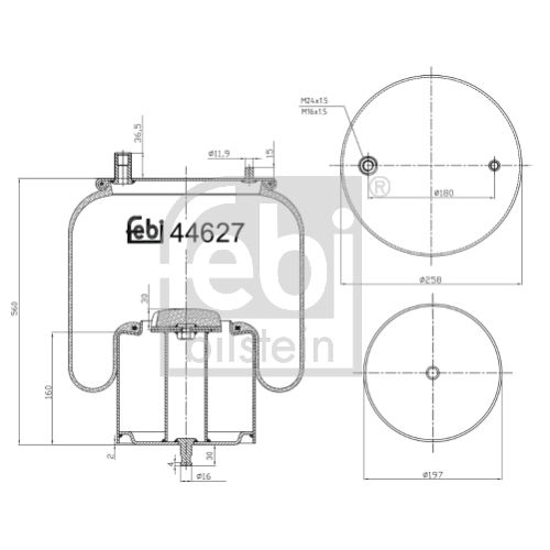Febi Bilstein 44627 Luftfederbalg mit Stahlkolben , 1 St&uuml;ck