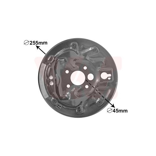 Abdeckblech, Bremstrommel VAN WEZEL 7620373 f&uuml;r SKODA, Hinterachse links