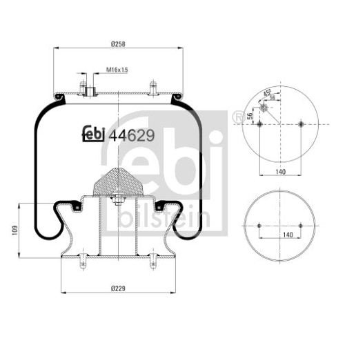 Febi Bilstein 44629 Luftfederbalg mit Stahlkolben , 1 St&uuml;ck