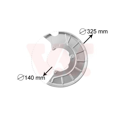 Spritzblech, Bremsscheibe VAN WEZEL 7622371 f&uuml;r SKODA, Vorderachse links