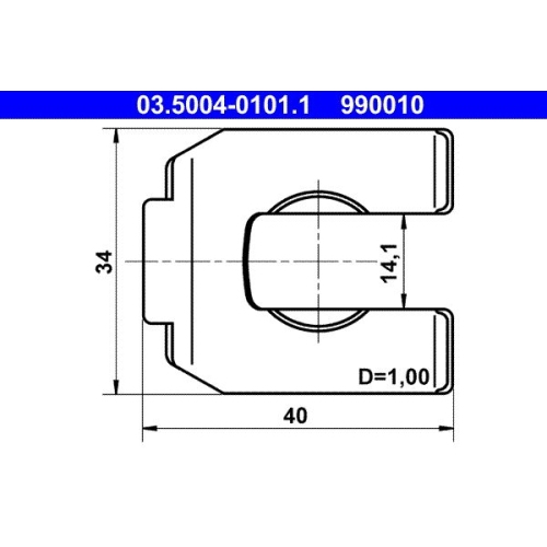Halter, Bremsschlauch ATE 03.5004-0101.1 f&uuml;r BUESSING FORD HANOMAG MAGIRUS-DEUTZ