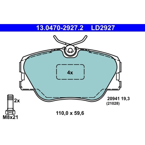 Bremsbelagsatz, Scheibenbremse ATE 13.0470-2927.2 ATE Ceramic f&uuml;r MERCEDES-BENZ