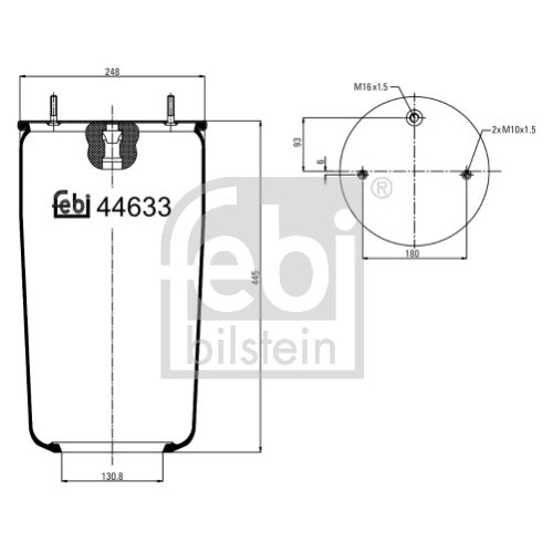 Febi Bilstein 44633 Luftfederbalg ohne Kolben , 1 St&uuml;ck