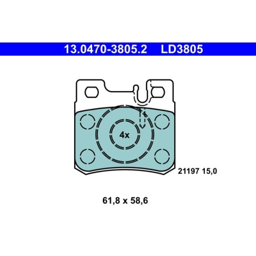 Bremsbelagsatz, Scheibenbremse ATE 13.0470-3805.2 ATE Ceramic f&uuml;r MERCEDES-BENZ