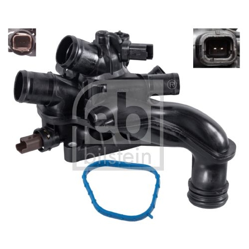 Febi Bilstein 107987 Thermostat mit Geh&auml;use, Dichtung und Temperaturschalter, 1 St&uuml;ck