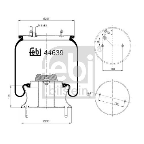 Febi Bilstein 44639 Luftfederbalg mit Stahlkolben , 1 St&uuml;ck