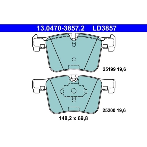Bremsbelagsatz, Scheibenbremse ATE 13.0470-3857.2 ATE Ceramic f&uuml;r BMW