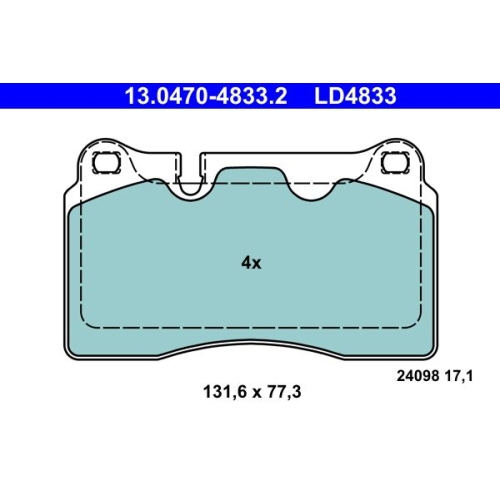 Bremsbelagsatz, Scheibenbremse ATE 13.0470-4833.2 ATE Ceramic f&uuml;r SEAT VAG
