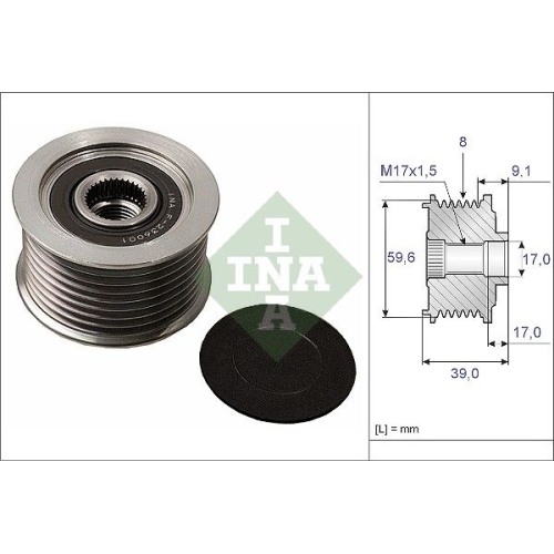 Generatorfreilauf INA 535 0049 10 f&uuml;r MAZDA MITSUBISHI