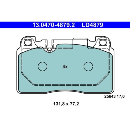 Bremsbelagsatz, Scheibenbremse ATE 13.0470-4879.2 ATE Ceramic f&uuml;r PORSCHE VAG