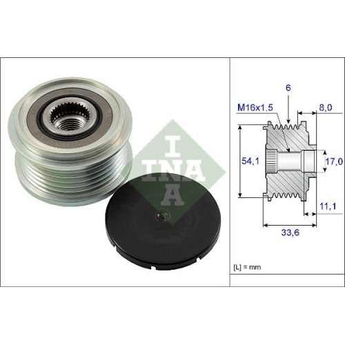 Generatorfreilauf INA 535 0059 10 f&uuml;r BMW FIAT FORD JAGUAR PEUGEOT VOLVO MINI