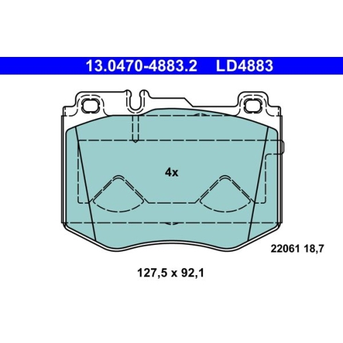 Bremsbelagsatz, Scheibenbremse ATE 13.0470-4883.2 ATE Ceramic f&uuml;r MERCEDES-BENZ