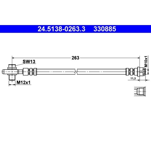 Bremsschlauch ATE 24.5138-0263.3 f&uuml;r VAG, Hinterachse