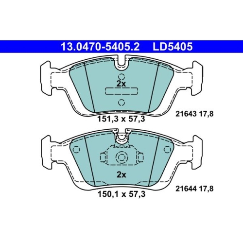 Bremsbelagsatz, Scheibenbremse ATE 13.0470-5405.2 ATE Ceramic f&uuml;r BMW