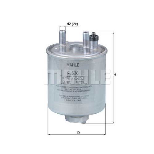 Kraftstofffilter KNECHT KL 638 f&uuml;r RENAULT
