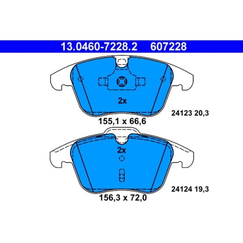 Bremsbelagsatz, Scheibenbremse ATE 13.0460-7228.2 f&uuml;r FORD JAGUAR VOLVO
