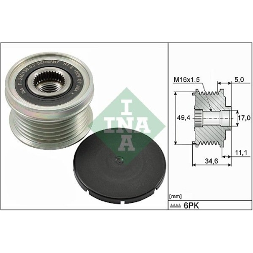 Generatorfreilauf INA 535 0155 10 f&uuml;r AUDI BMW SEAT SKODA VW