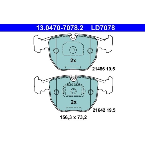 Bremsbelagsatz, Scheibenbremse ATE 13.0470-7078.2 ATE Ceramic f&uuml;r BMW